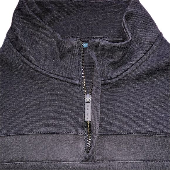 Perry Ellis XL Black Quarter Zip Pullover, Minimalist Preppy Knit size XL - Picture 4 of 6